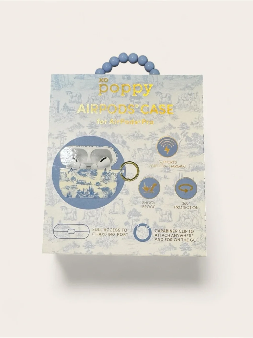 xo poppy AirPods Pro Case - Blue Toile